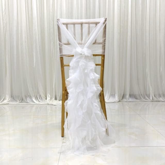 Chair Flowers, Decorative Chair Sashes for Wedding Party Chair Knot Band Belt Ties for Hotel Banquet (Off White)