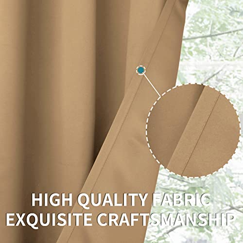 Bgment Blackout Curtains For Living Room - Grommet Thermal Insulated Room Darkening Curtains For Bedroom, 2 Panels Of 42 X 72 Inch, Khaki #TOP6