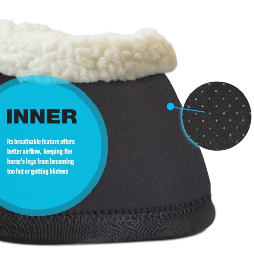 Image of Harrison Howard Essential Bell Boots Shock Absorption with Fleece Trim Non-Rotating Reinforcement