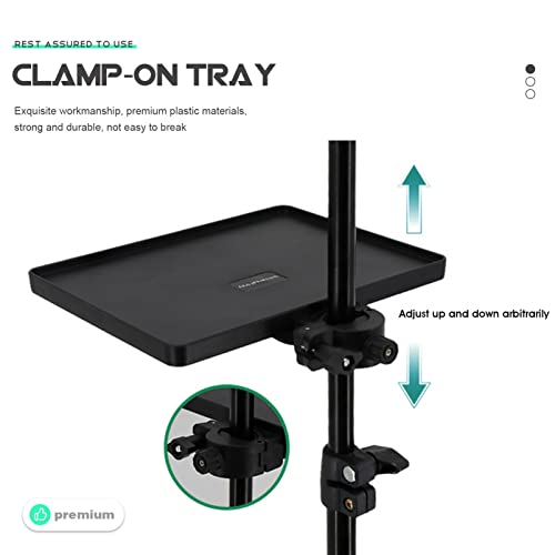 Milisten Microphone Stand Tray Holder, Microphone Clamp On Rack Tray, Microphone Stand Clamp- On Utility Shelf, Universal Sound Card Tray For Live Streaming, Karaoke, Recording, 9X6.5Inch #TOP3