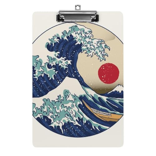 Presse-papiers avec pince A4 porte-formulaires clipboard vagues coucher de soleil