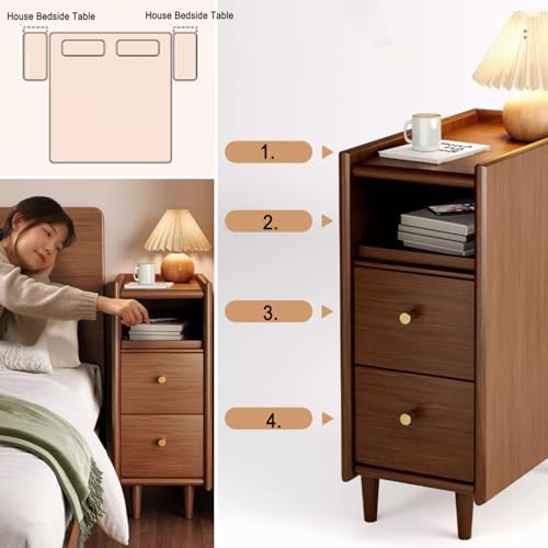 Petite table d'appoint étroite en bois massif pour optimiser les petits coins