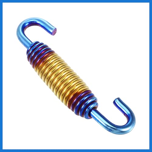 Image of 6 Pcs 58mm 2.28 inch Motorcycle Muffler Exhaust Pipe Spring Universal Stainless Steel Gold Tone Auto Accessories