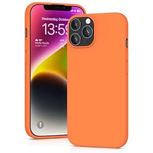 YATWIN Silicone Case for iPhone 13 Pro Max, Soft-Touch, Shockproof, DustProof, Antiskid Full Body Armour Phone Cover for Apple iPhone 13 Pro Max – Orange