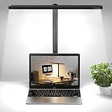 SKYLEO LED Desk Lamp with Flexible Gooseneck,Eye-Caring Desk Light with Clamp and Remote Control,Adjustable Desk Lamps for Home Office,3 Color Modes and 10 Brightness Levels,Office Lamp with USB Cable