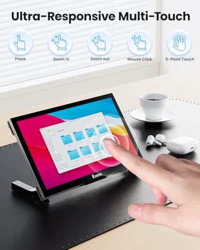 Image of Eyoyo Raspbery Pi Screen 7-inch: 1024x600 LCD Capacitive Touchscreen Monitor with Stand, Mini Portable HDMI Monitors IPS Touch Display for Raspbery Pi 5 /4 /3 /2 /Zero, Windows /Linux /Android