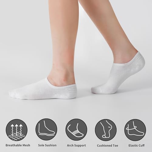 Loucey 18 Packs No Show Socks Invisible Socks Men Women Cushioned Low Cut Ankle Sock for Running Gym Hiking (9 Pairs)4