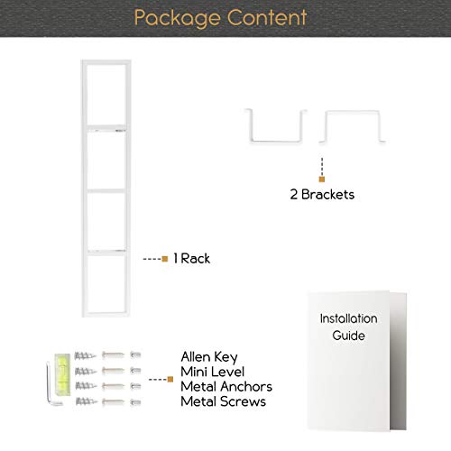Image of BHG YouHaveSpace White Cube Storage Shelf for Wall, CD & DVD Storage Rack and Media Cabinet, 34 Inch Video Game Organizer