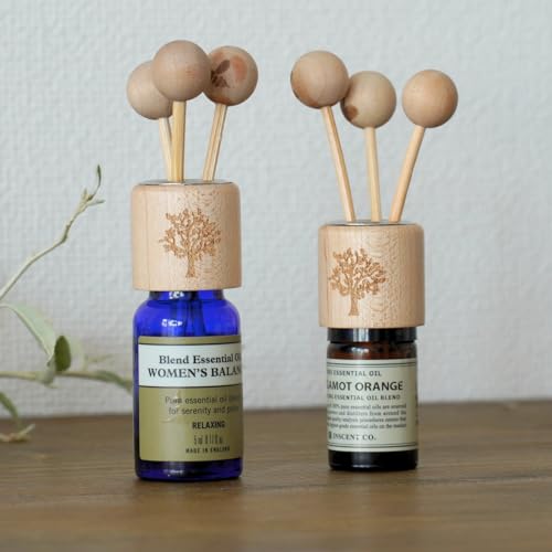 精油 詰め替え 15ml デフューザー スティック付き アロマオイル 容器のみ 小分けビン アロマデフューザー アロマ 小分け ボトル リードスティック 小分け容器 木製蓋 ガラス瓶 おしゃれ インテリア デザイン ルームフレグランス 寝室 オフィス ベッ