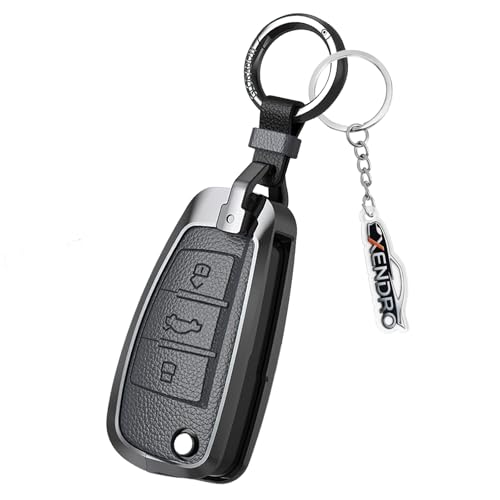 Funda de llave para Audi A3 A4 Q5 Seat Exeo en piel gris