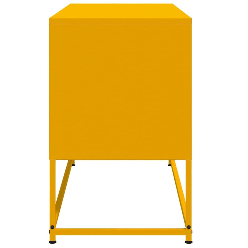 Mobile TV giallo senape, 100,5 x 39 x 60,5 cm, in acciaio