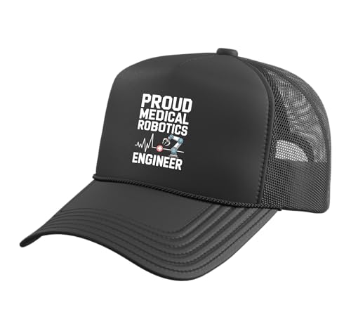 Proud Medical Robotics Engineer Shirt Healthcare Robotics Trucker Hat with Adjustable Mesh Back, Black