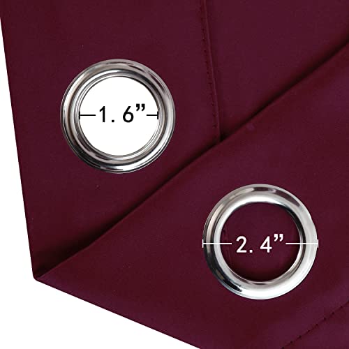 Image of LEMOMO Blackout Curtains 66 x 84 inch /Burgundy Red Curtains Set of 2 Panels /Thermal Insulated Room Darkening Bedroom Curtains