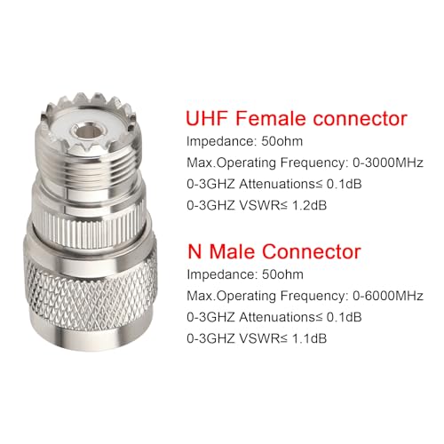 MOOKEERF 4 Pack N Male to UHF Female SO-239 Connector Adapter N Connector to PL-259 SO239 RF Coaxial Cable Adapter by MOOKEERF - Used condition - Image 4