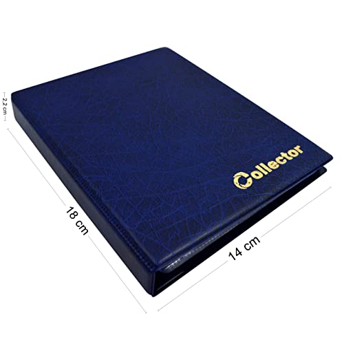 Collector Coin Scrapbook for 120 Different Coin Sizes for 2 Euro Coins and Other Medium Size - with Pages - Blue Coin Album - Image 3