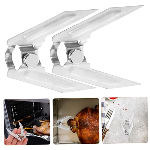 EPIGEIST 2 Stück Teiliges Edelstahl Drehspieß Gasgrill und Backofen Robuste Grillgabeln für Ganzes Hähnchen und Braten Langlebige Bbq Fleischspieße für Schaschlik und Rouladen für