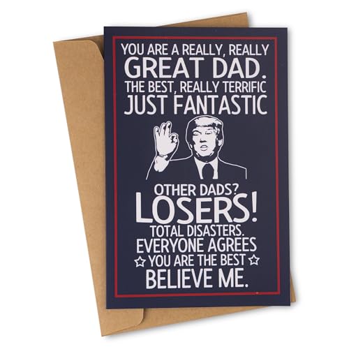 decorluxes Funny Father's Day Gift from Daughter or Son, Humorous Appreciation Greeting Card for Dad, Birthday or Christmas Gift for Him