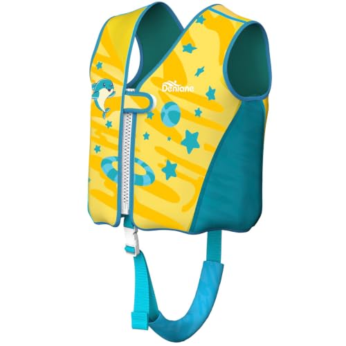 Schwimmweste ‎Kinder 2-3 Jahren/15-19 KG, TÜV Geprüfte Neopren West mit 8 Abnehmbare Schwimmer, Einstellbare Sicherheits Straps für Jungen und Mädchen - S, Brustumfang 56 cm