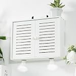Noviko Boîte de rangement Wifi Support mural Boîte de routeur Wifi Hider décoratif Boîte de stockage Modem Mont mural (blanc, 16,5"L x 4,7"D x 12,6"H)