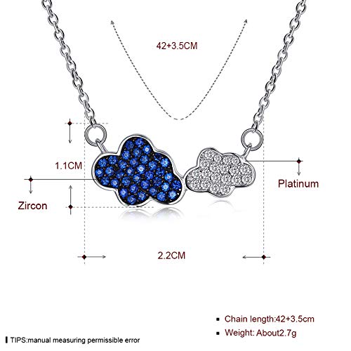 Collier pendentif nuages argent sterling 925 bijoux dames