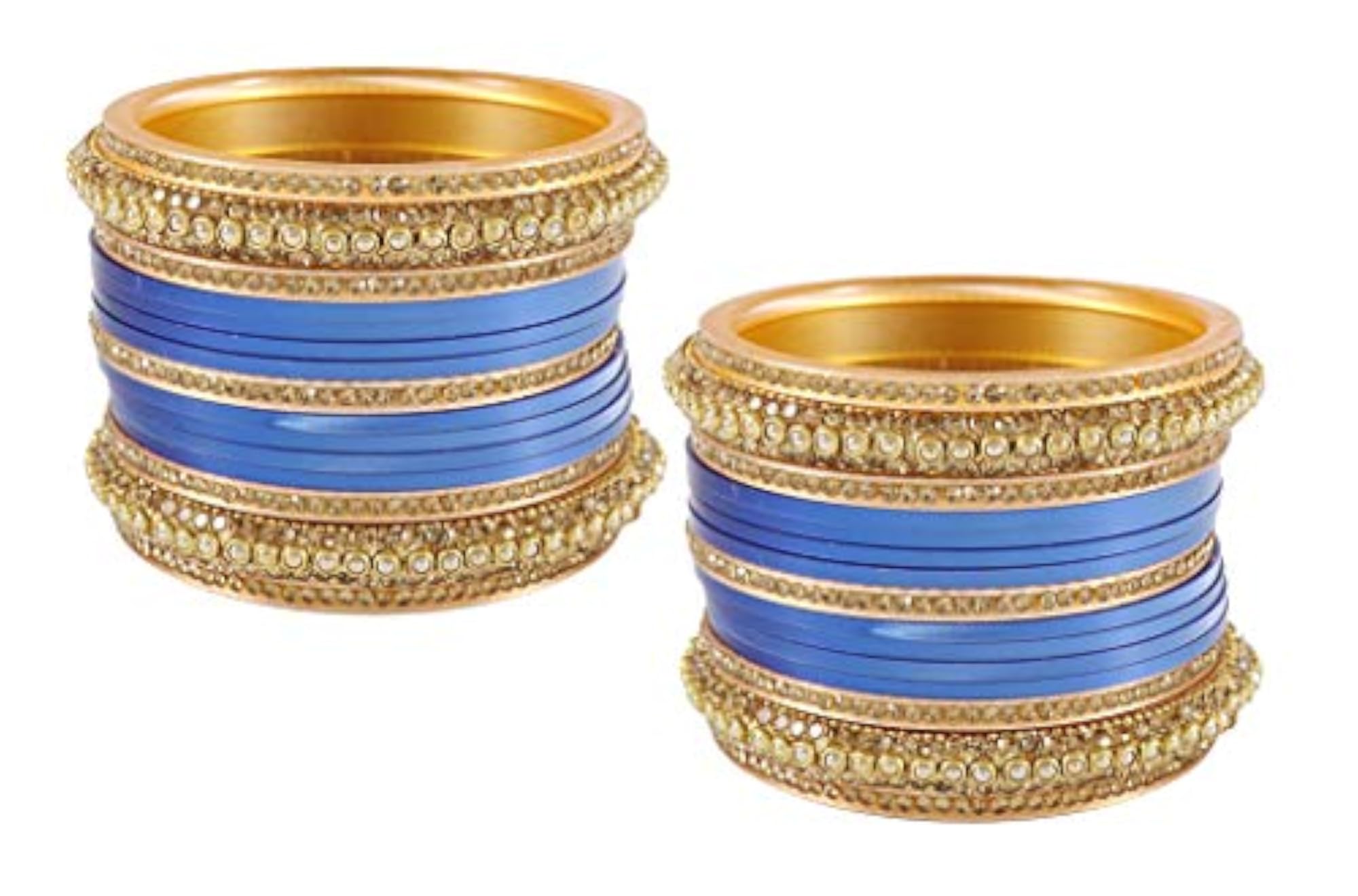 Traditional Acrylic Plastic Chuda Set with Zircon Stone Bangles