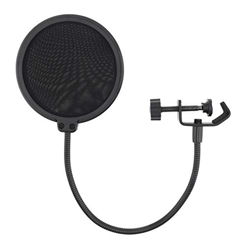 100 mm de diámetro, doble capa para micrófono de estudio, máscara de viento, protector de filtro para hablar en estudio y grabación de canto Cover