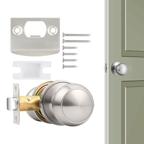 Juego de cerradura de puerta de entrada - Mango silencioso para el uso sin llave | Cambio del botón interior con funcionamiento suave, práctico hardware de seguridad para dormitorio apartamento Living