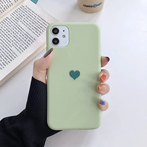 Handyhülle Für IPhone 7 Plus / 8 Plus – Schlanke Silikonhülle Mit Herz-Muster, Stoßfest & Ultra-dünn In Matcha-Grün