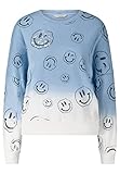 FROGBOX Sweater mit Smileys und Pailletten Damen