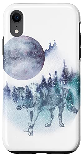 Iphone Xr Grey Wolf Full Moon Nature Forest Wildlife Case #TOP9