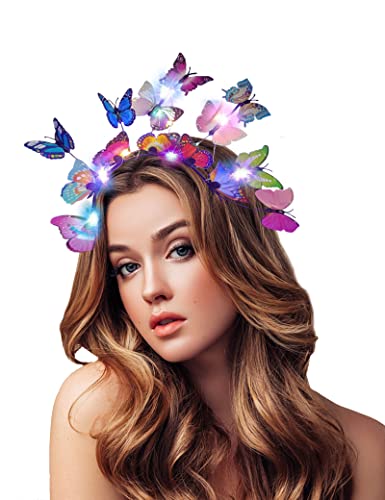Keepfine Butterfly Costume For Women Butterfly Fascinator Headband Crown For Tea Party Halloween Chritmas Costume Headpiece (Color) #TOP4