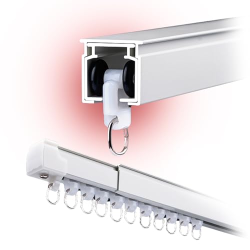 OooWow 2.3 to 4 ft Aluminum Retractable Ceiling Curtain Track