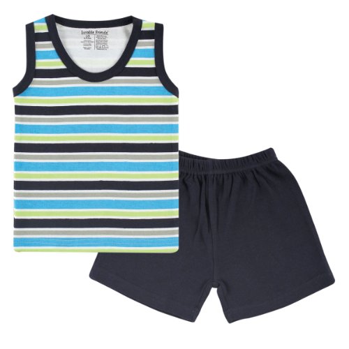 Luvable Friends Infant Tank Top & Shorts, Blue, 0-3 Months