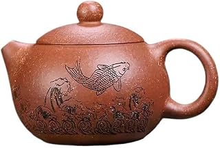 ADERFETBI Tetera Hierro Fundido Teteras de Arcilla púrpura de 200ML, Tetera Hecha a Mano de Barro púrpura, Tetera China Zisha, Juego de Adornos, Tetera de Hojas Sueltas Juego de Te