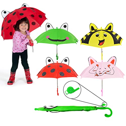 1 Kids Girl Boy Umbrella Animal Whistle Rain Sun Shade Toddler Child Lightweight, Pink #TOP2