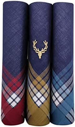 Allen Solly Men's Cotton Handkerchief Mix Colour Free - Pack of 3, One Size