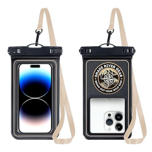 SNAKE RIVER GEAR® - Bring Out Your Wild Side® - Special Edition - Adventure Grade Cell Phone Waterproof Floating Armor Case with Touch Window for Pictures and Video Certified Depth to 100 feet Black