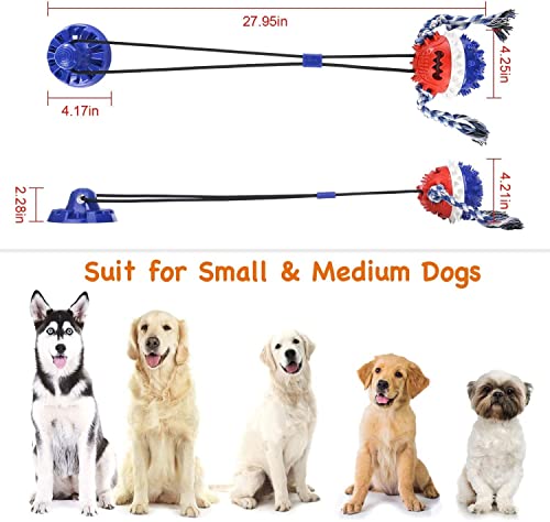 Bobosogo Dog Rope Ball Interactive Tug Of War Toy, Suction Cup Dog Toy For Aggressive Chewers, Puppy Tug Toy Squeaky Ball Puzzle Toys For Teeth Cleaning Toys For Small Medium Large Dog #TOP4