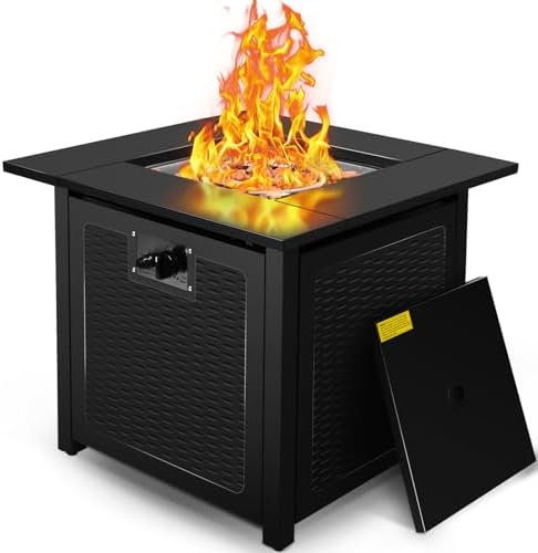 Outdoor table heater propane that will transform your outdoor gatherings 8 hykolity 28 inch Fire Pit Table, 50000 BTU Patio Heater, 2 in 1 Outdoor Gas Fire Pit with Removable Lid & Lava Stone, CSA-Certified for Gas Fire Pit, Deck Garden Backyard