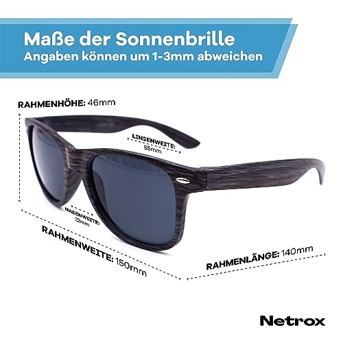 Sonnenbrillen für Damen und Herren in Holzoptik mit UV400-Schutz