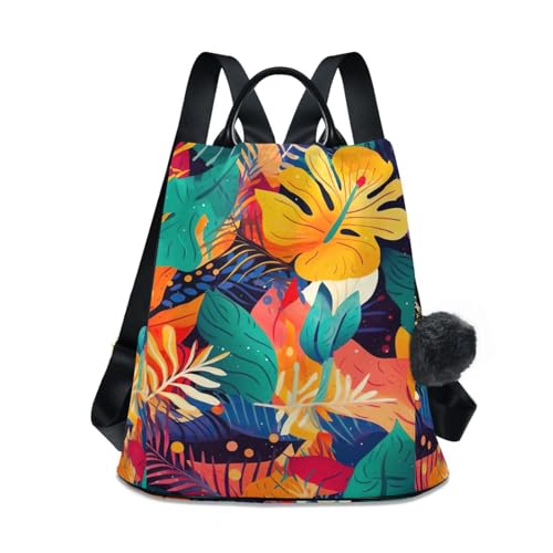 Sac de voyage avec pompon et motif feuilles pour escapades urbaines