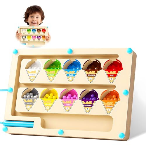 Magnetisches Farb und Zahlenlabyrinth Spielzeug ab 3 Jahre, Magnetspiel...