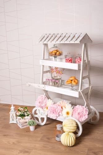 Regalos Miguel - Carritos Candy Bar - Carrito Candy Bar Cloud Blanco Envejecido