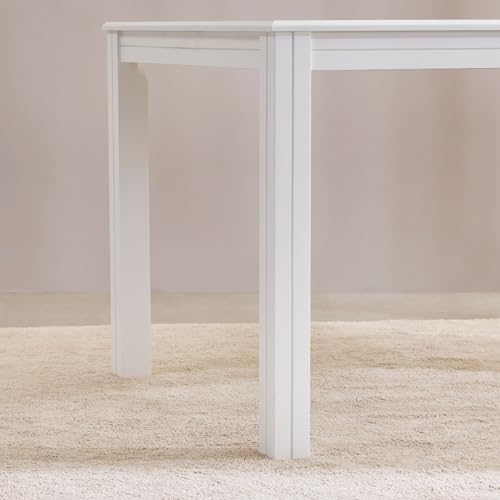 Image of Home Centre 6 Seater Montoya Engineered Wood Dining Set with 4 Chairs and 1 Bench | Engineered Wood Dining Table Sets for Dining Room|(White) 1 Year Warranty