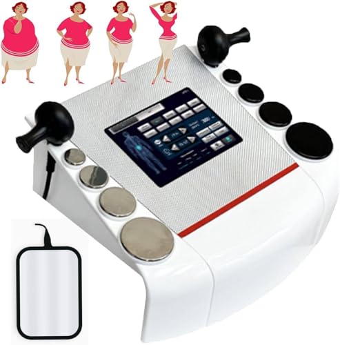 ZHLINGQ Máquina De Terapia De Ondas De Choque Extracorpóreas De 300 a 448 Khz con Placa Negativa Y 8 Cabezales De Trabajo, Máquina De Terapia De 300 a 448 Khz para El Dolor Corporal
