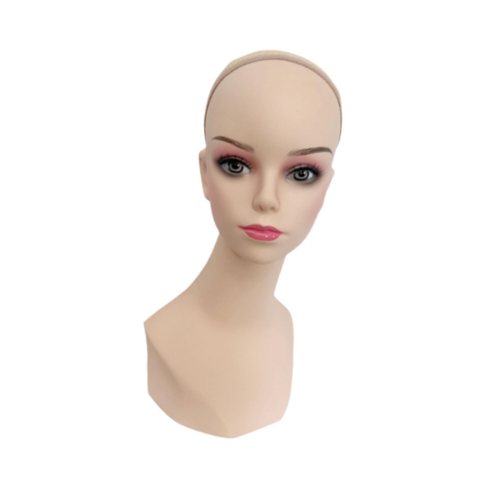 Cabeza de maniquí realista para exhibir collares y peinar pelucas en tu tocador