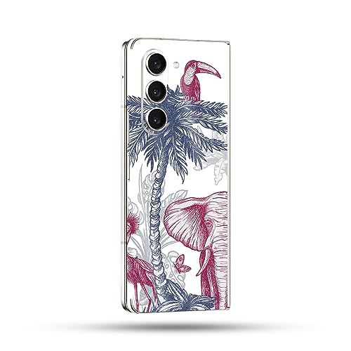 Image of MightySkins Glossy Glitter Skin Compatible with Samsung Galaxy Z Fold 5 Full Wrap - Tropical Jungle | Protective Durable High-Gloss Glitter Finish | Easy to Apply & Change Styles | Made in The USA