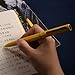 HONG DIAN C1 Fountain Pen Fine Nib, Glossy Black & Classic Retro Design Metal Pen with Ink Converter