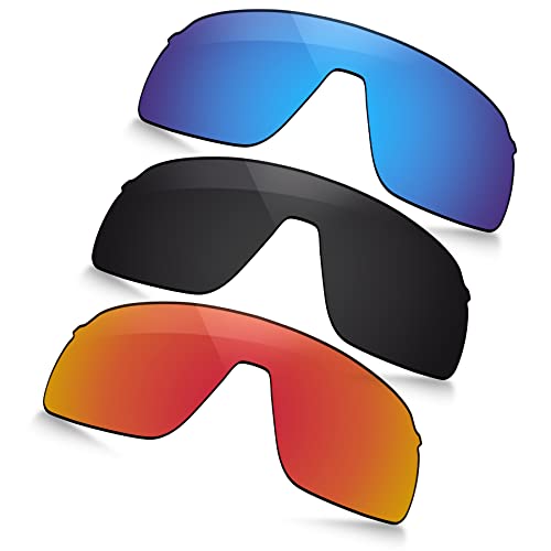 Image of Polarized Replacement Lenses for Oakley Sutro Lite OO9463 Sunglasses -Ocean Blue+Black+Fire Red