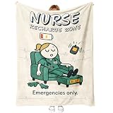 LuxeCove Nurse Blanket Gift, Recharge Humor Throw for RN LPN CNA NP, Nurses Week & Graduation Appreciation, Funny Cozy Couch Decor for Women & Men, Nursing Student Gift, 50'' x 60''